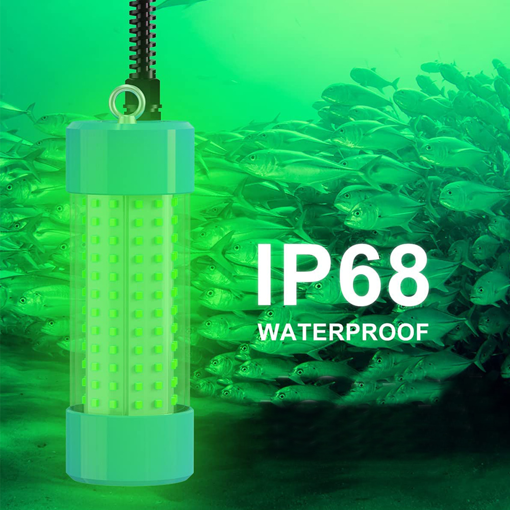 Underwater Night Fishing Light, 12V 200W Underwater LED Fishing Lamp,  Submersible Deep Drop Fishing Lamp, IP68 Waterproof Submersible Lamp for