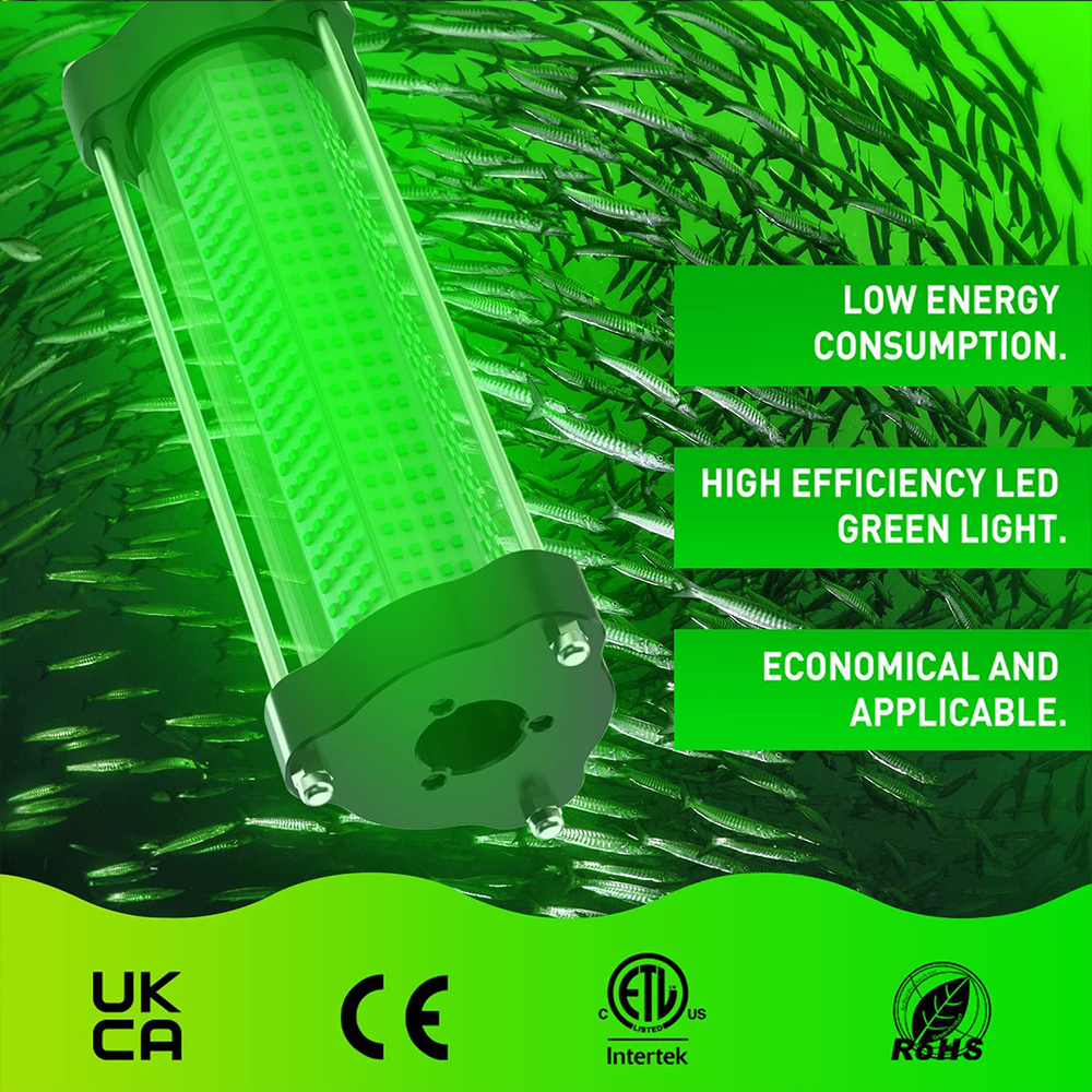 Hanchen LED Underwater Fishing Light 12V 300W Green White