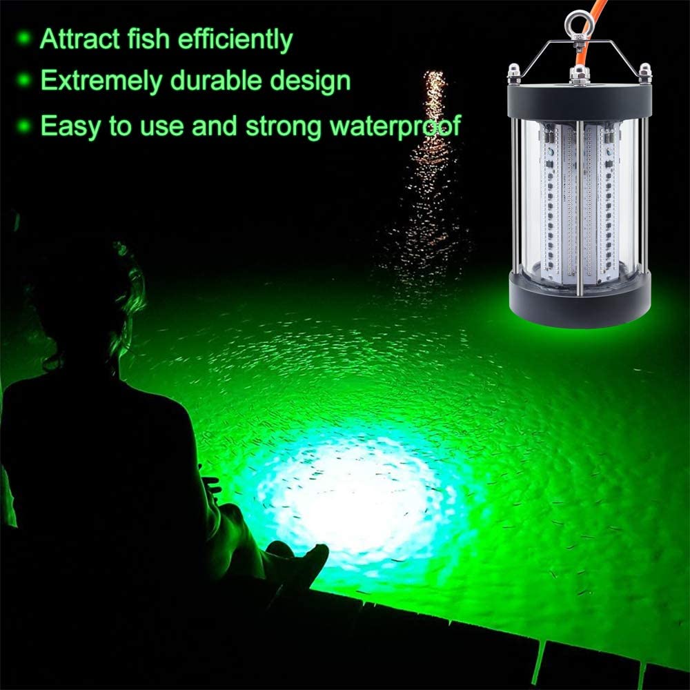 LED Underwater Fishing Light 500W 35000LM 110V Green Lights